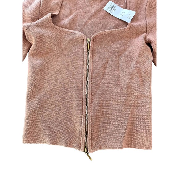 NWT Abercrombie & Fitch Zip-Up Notch-Neck Slim Top Sz. XS - Picture 4 of 5